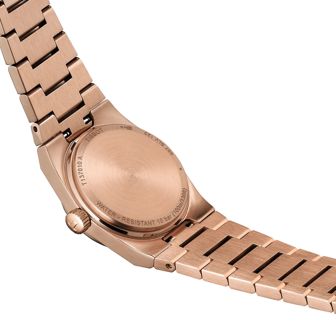 Tissot Uhr PRX 25 mm Roségold Diamanten Quarzstahl PVD Roségold-Finish T137.010.33.506.00