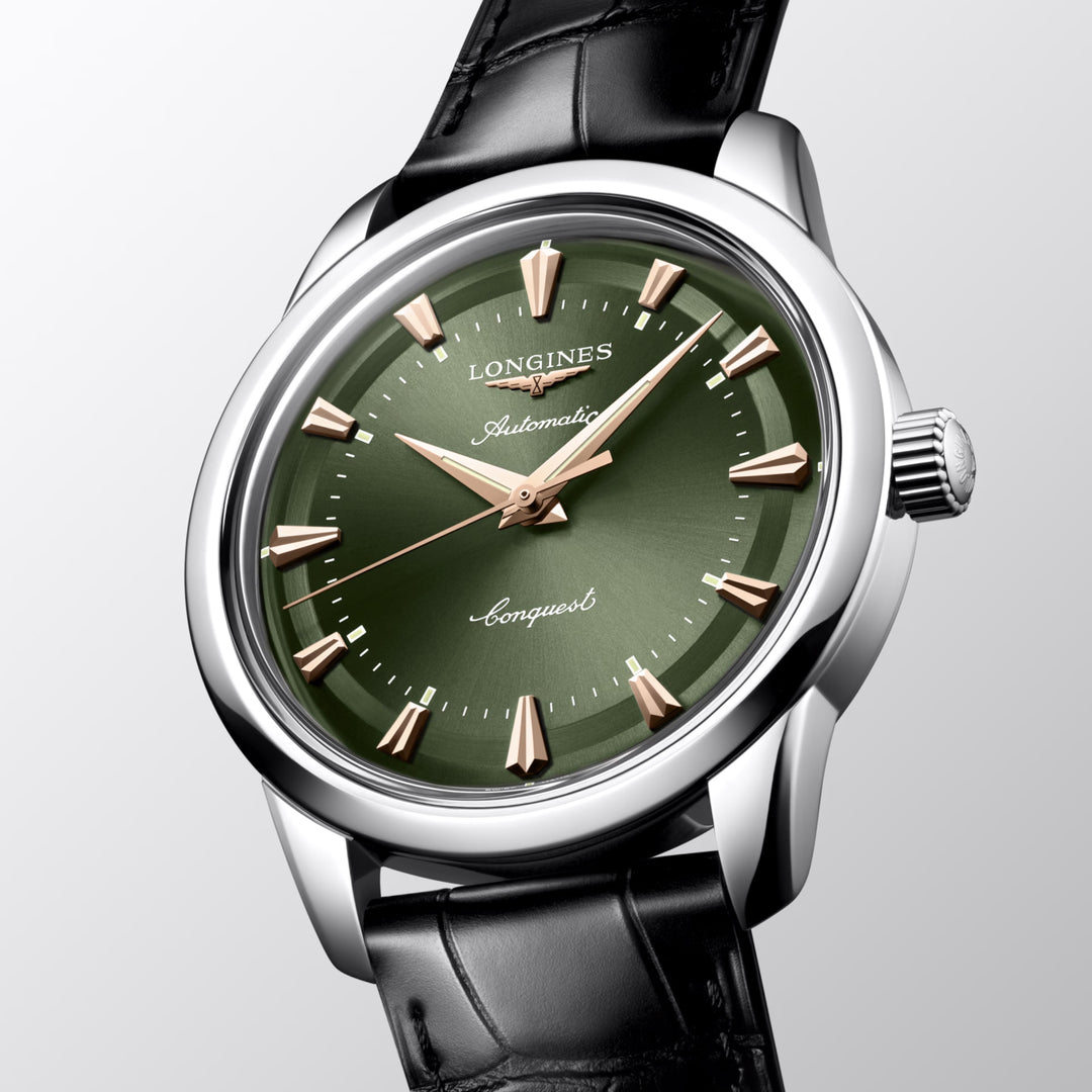 Longines Conquest Heritage 40mm green automatic steel watch L1.650.4.02.2