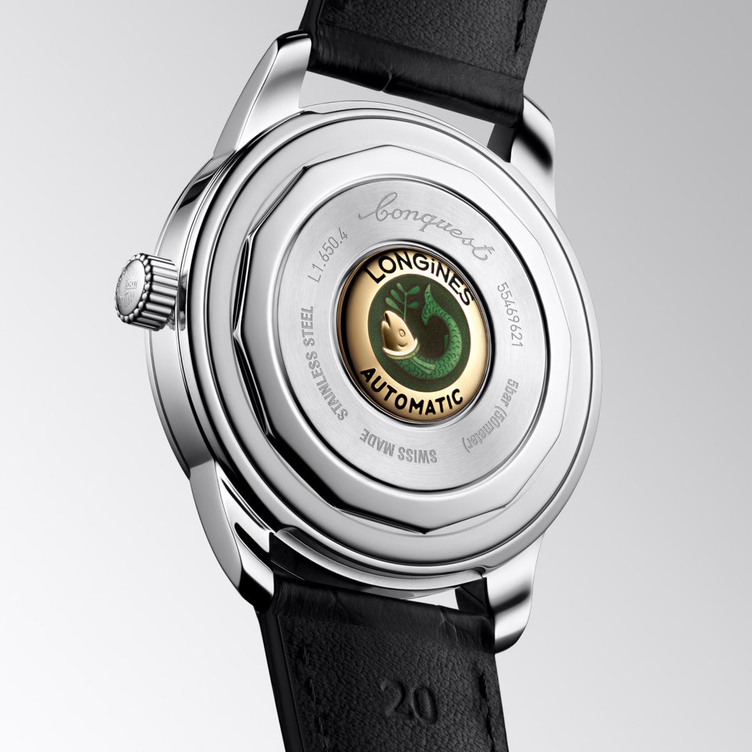 Longines Conquest Heritage 40mm green automatic steel watch L1.650.4.02.2
