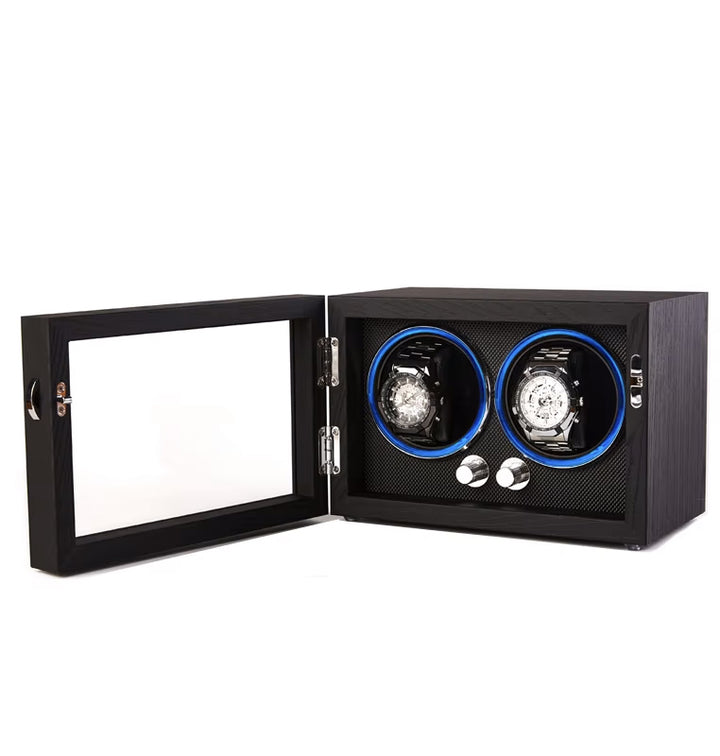 Capodagli box met rotor voor 2 zwarte XB2 horloges