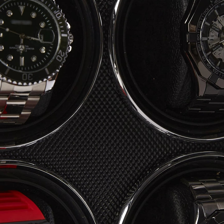 Capodagli box with rotor for 4 black XB4 watches