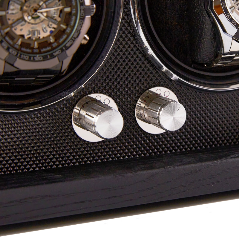 Capodagli box met rotor voor 2 zwarte XB2 horloges