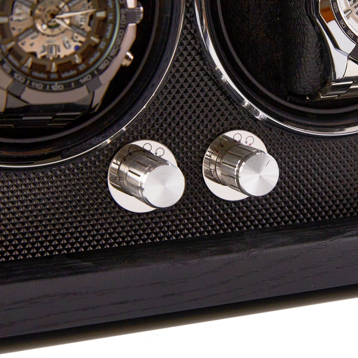 Capodagli box with rotor for 4 black XB4 watches