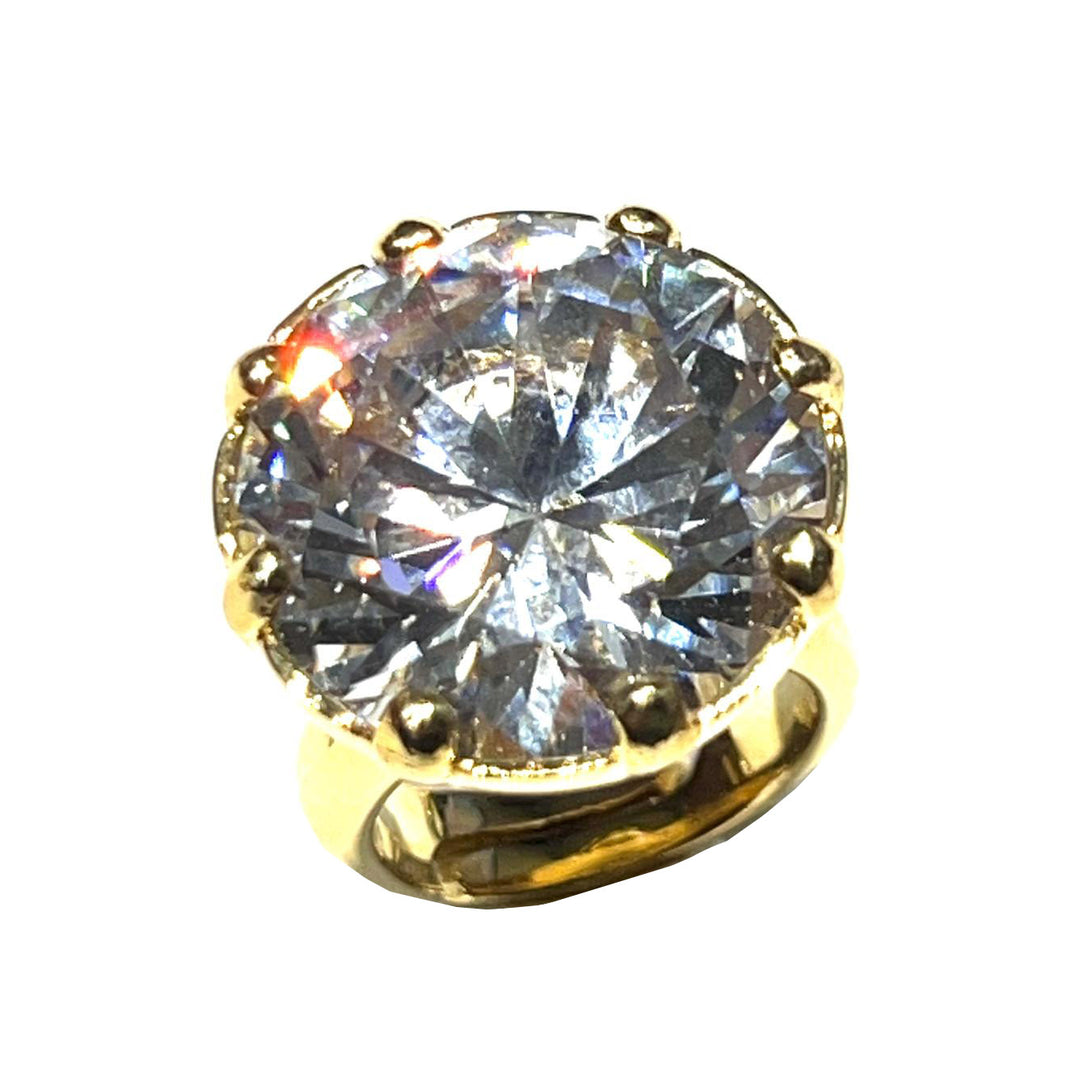 Federica Rossi Cocktailring brons PVD afwerking 18kt goud kristal FR.AN.02