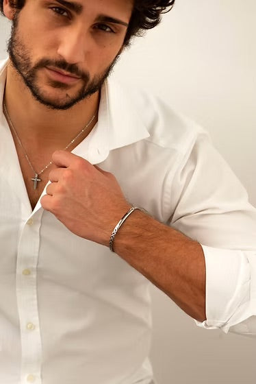 Comete-Armband aus Stahl und Zirkonen UBR 913