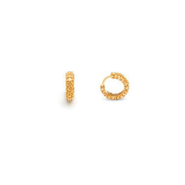 Giovanni Raspini huggie Perlage earrings 925 silver PVD finish 18kt yellow gold 11963