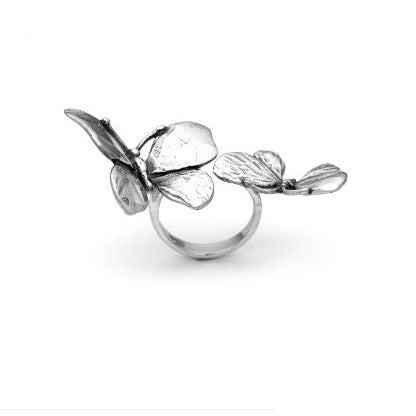 Giovanni Raspini ring with two butterflies 925 9800 silver