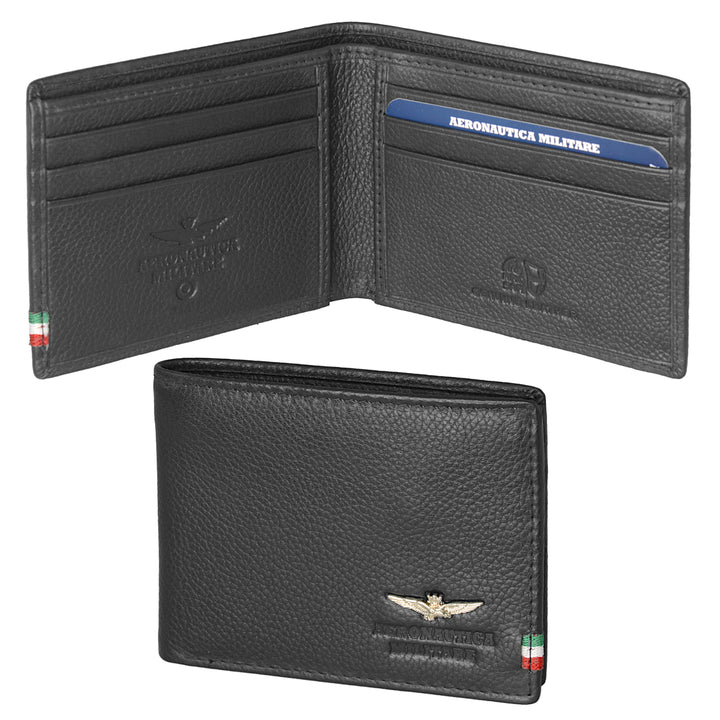 Aeronautica Military Men's Genuine Leather Wallet Line Flag AM100-NE