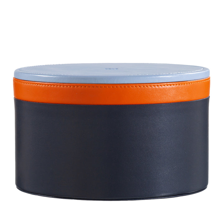 DUDU Designer Leather Jar for Furnishings, Storage with Lid 10x10cm, Waffle Holder Coins Keys Candy Jewelry