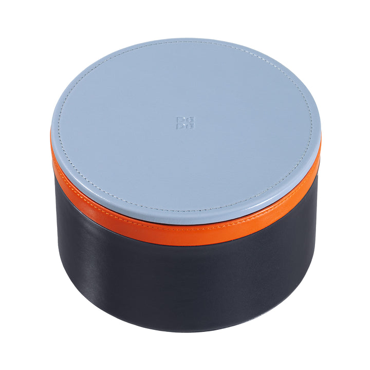 DUDU Designer Leather Jar for Furnishings, Storage with Lid 10x10cm, Waffle Holder Coins Keys Candy Jewelry