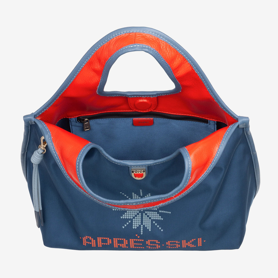 DUDU Sac Bandoulière Femme en Nylon et Cuir Après Ski - Cabas Léger Taille Moyenne avec Bandoulière Ajustable et Fermeture Magnétique, Design Sporty Chic