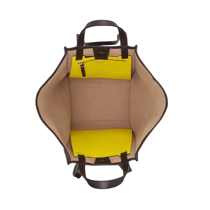 DUDU damesschoudertas van echt leer, gemaakt in Italië, elegante shopper-draagtas, dubbel handvat, volnerf leer of suède - grote handtas voor werk en vrije tijd