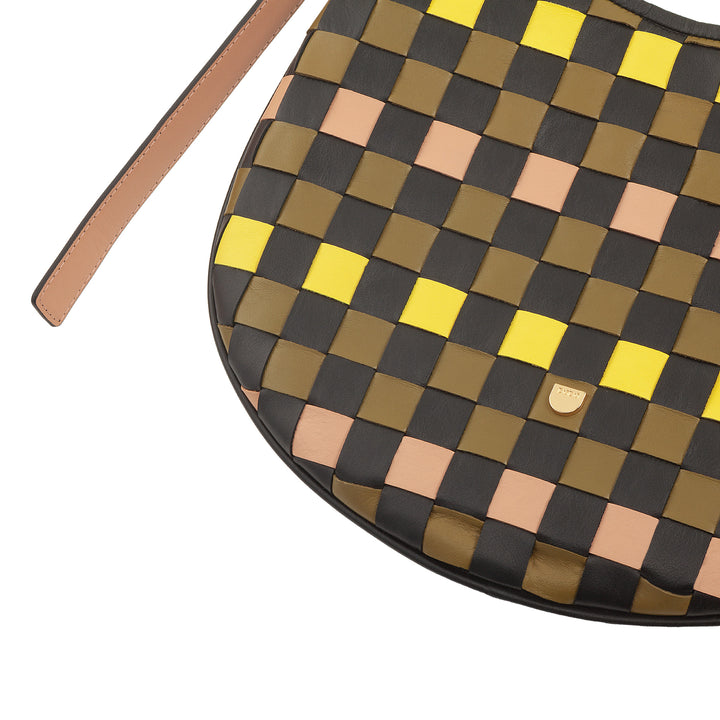 DUDU Sac à Bandoulière pour Femme en Cuir Véritable Tissé - Sac Hobo élégant avec Bandoulière Ajustable et Fermeture Éclair, Design Artisanal, Spacieux et Polyvalent