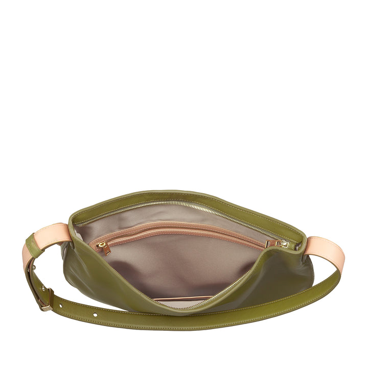 DUDU Damen-Umhängetasche aus weichem Leder, Hobo-Tasche mit Reißverschluss, große, geräumige, farbenfrohe, verstellbare Umhängetasche