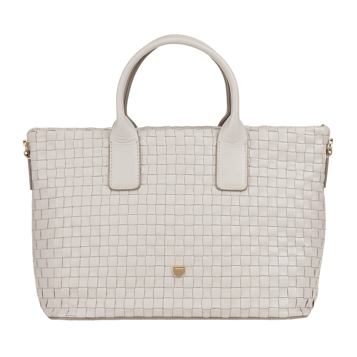 DUDU Damen-Umhängetasche aus echtem geflochtenem Leder – elegante Handtasche mit Griffen, Reißverschluss und abnehmbarem, verstellbarem Schultergurt – geräumige Handtasche für Büro und Freizeit