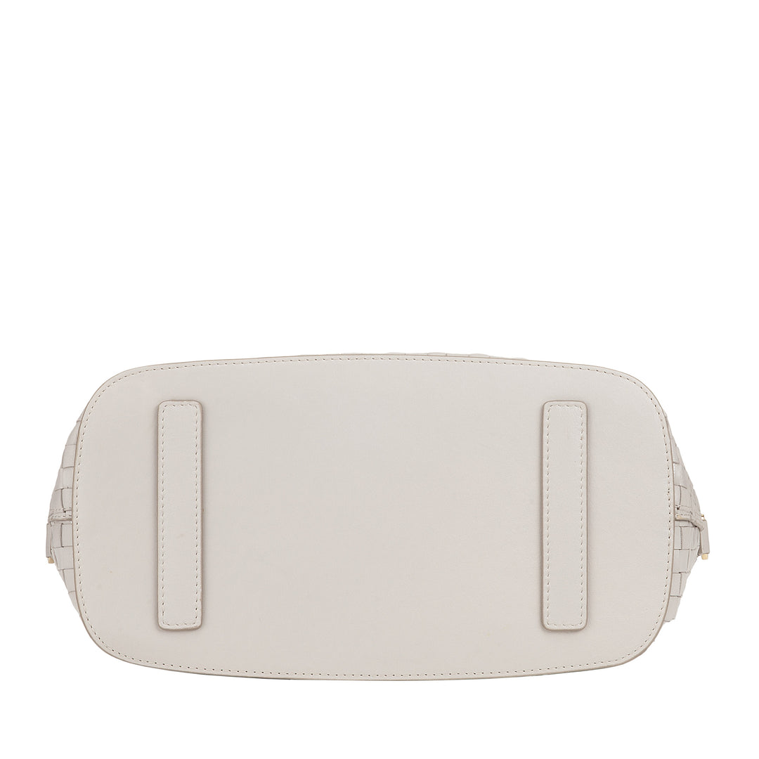 DUDU Damen-Umhängetasche aus echtem geflochtenem Leder – elegante Handtasche mit Griffen, Reißverschluss und abnehmbarem, verstellbarem Schultergurt – geräumige Handtasche für Büro und Freizeit