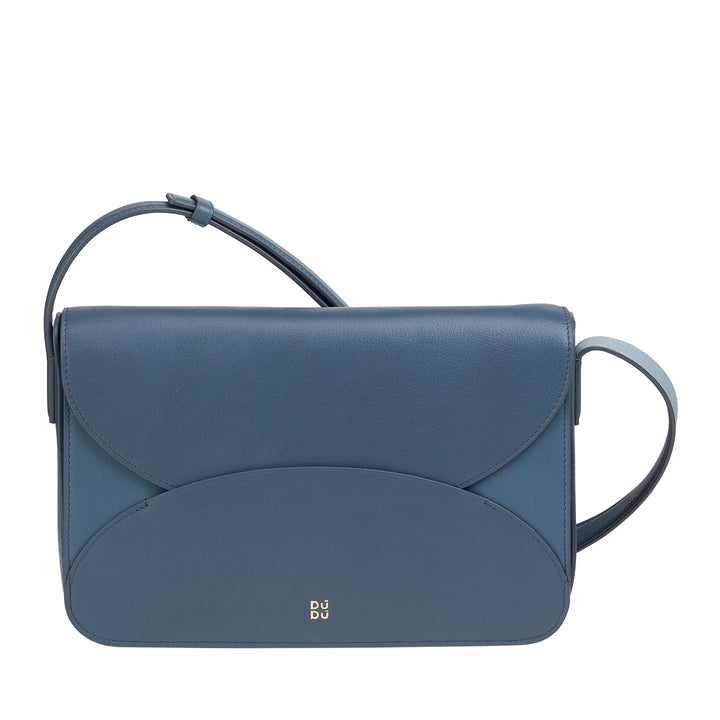 DUDU Große Damen-Umhängetasche aus Leder – Elegante und geräumige Damentasche, Umschlagdesign, mit verstellbarem Schultergurt und Magnetverschlussklappe