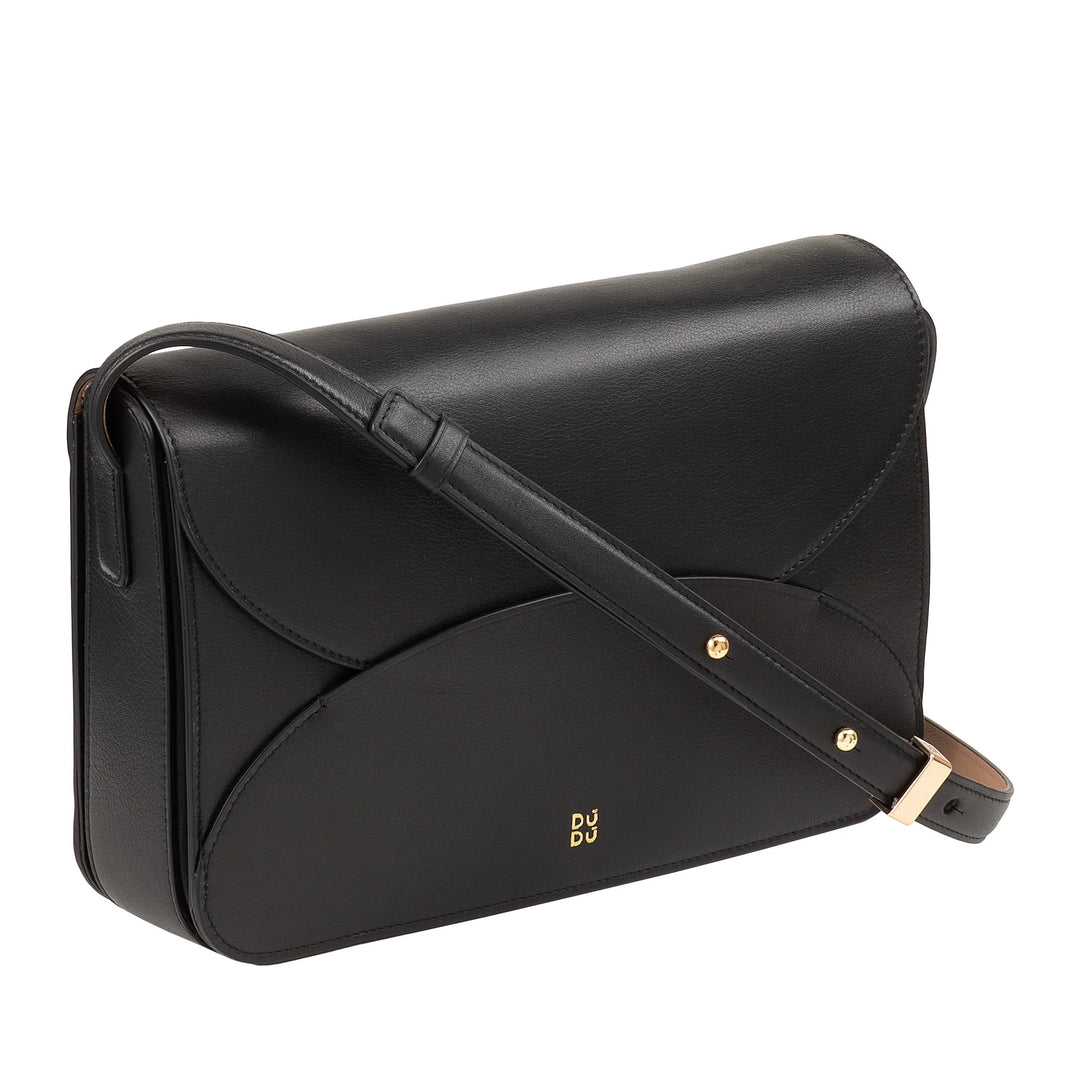 DUDU Grand sac à bandoulière en cuir pour femme – Sac pour femme élégant et spacieux, design enveloppe, avec bandoulière réglable et rabat à fermeture magnétique