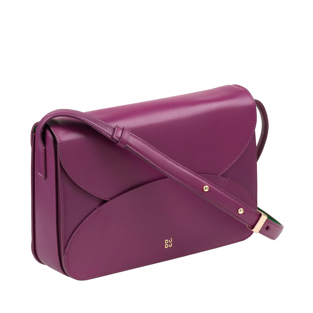 DUDU Grand sac à bandoulière en cuir pour femme – Sac pour femme élégant et spacieux, design enveloppe, avec bandoulière réglable et rabat à fermeture magnétique