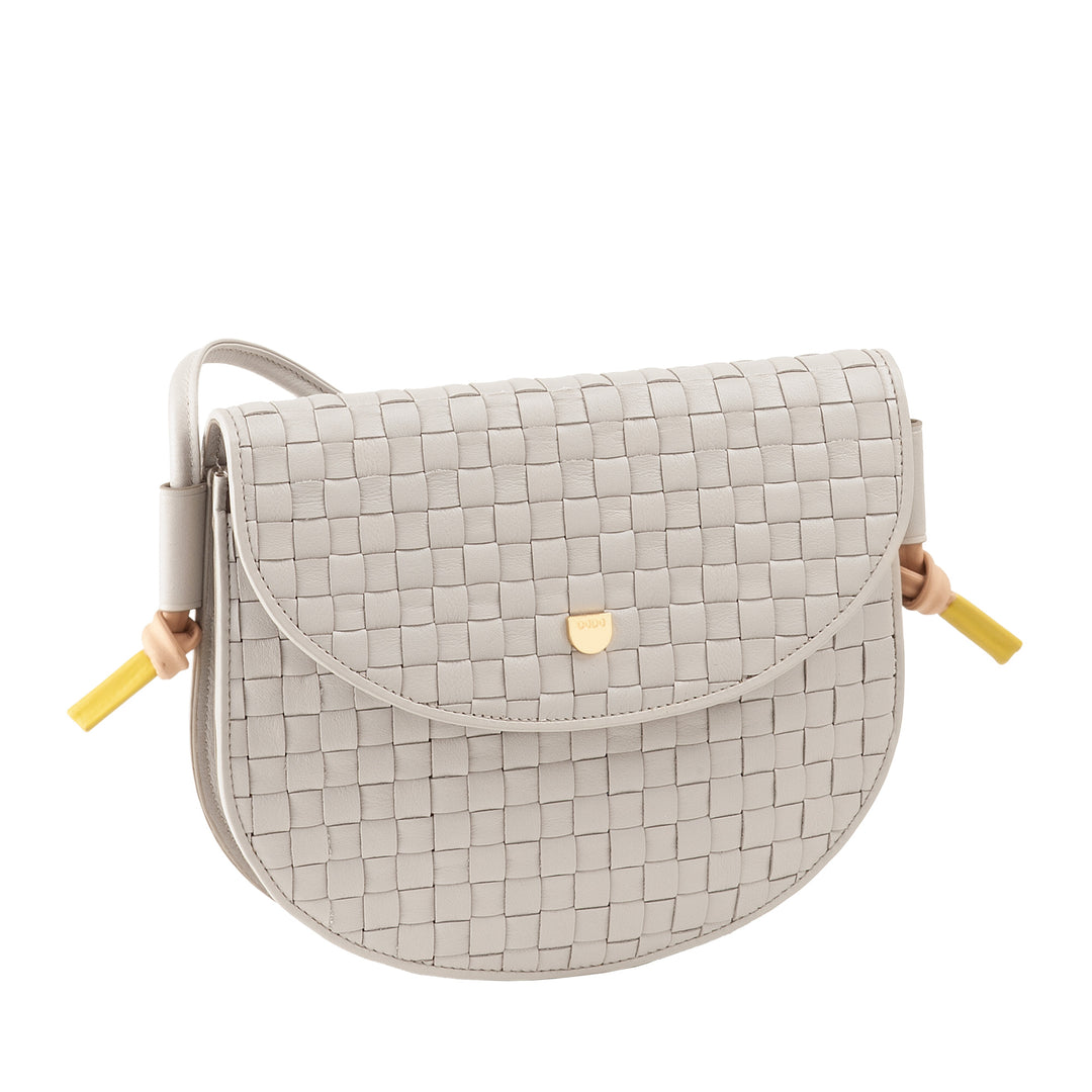DUDU Kleine geweven schoudertas van echt leer met klep - Elegante handgemaakte damesschoudertas, veelzijdige crossbody-handtas voor dagelijks gebruik en evenementen