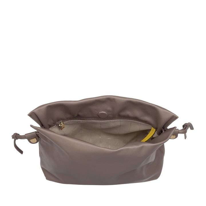 DUDU Sac en Cuir pour Femme avec Fermeture à Cordon - Sac à Bandoulière Élégant, Compact et Pratique pour Chaque Occasion avec Bandoulière Réglable
