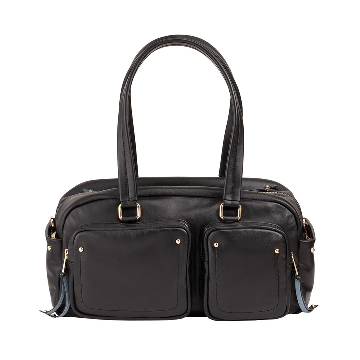 DUDU Grand Sac Cartable en Cuir pour Femme avec Poches Externes et Bandoulière Amovible, Spacieux et Élégant - Sac Main et Bandoulière avec Fermeture Éclair, Style Moderne