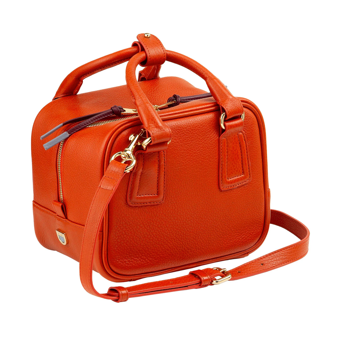DUDU leren damestas met verstelbare schouderriem, elegant en compact, hand- en schoudertas met ritssluiting