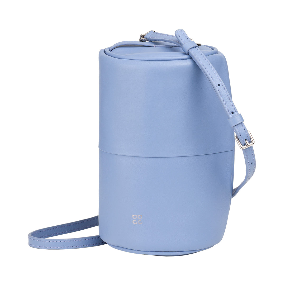 DUDU Sac cylindrique en cuir pour femme, sac à bandoulière avec chaîne et cuir, petit sac cylindrique élégant avec fermeture éclair