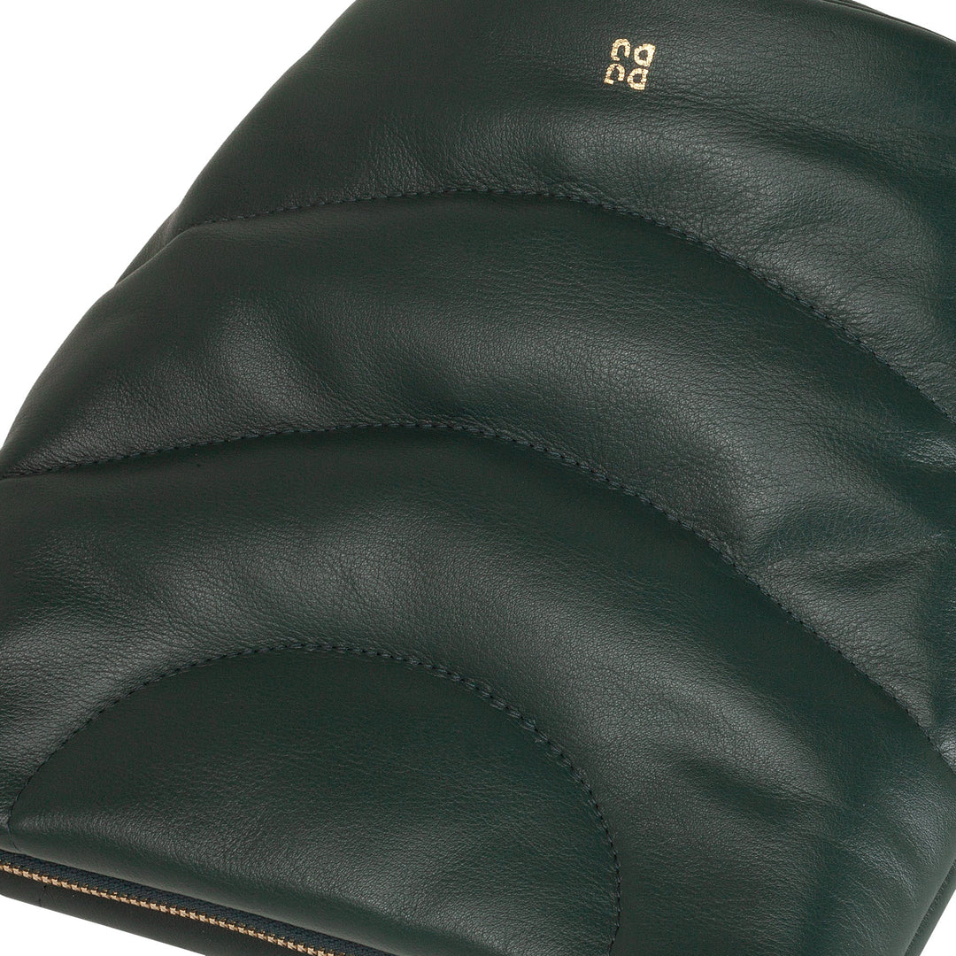 DUDU Sac à bandoulière pour femme et bandoulière matelassée rembourrée en cuir Nappa, petit sac avec fermeture éclair, design élégant