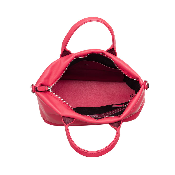 DUDU Damen-Lederhandtasche mit Schultergurt, kleine mittelgroße Umhängetasche mit Reißverschluss und abnehmbarem Schultergurt, elegante bunte Handtasche