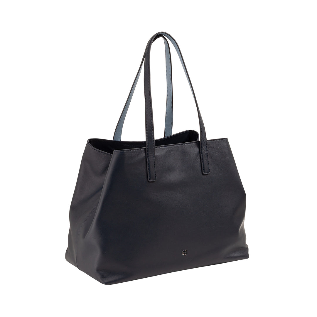 DUDU Grand sac en cuir pour femme, sac fourre-tout souple, sac à bandoulière avec deux poignées, grand sac à main tendance