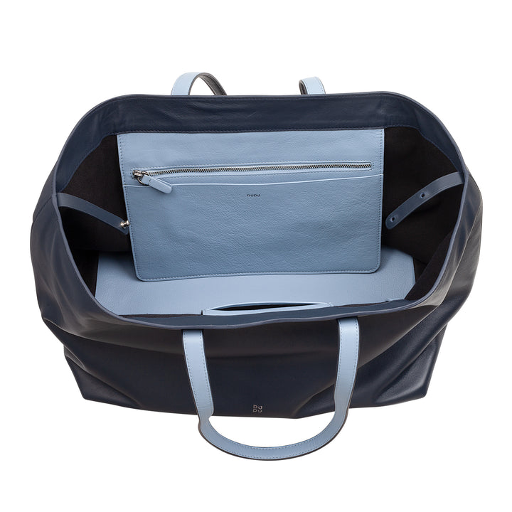 DUDU Grand sac en cuir pour femme, sac fourre-tout souple, sac à bandoulière avec deux poignées, grand sac à main tendance