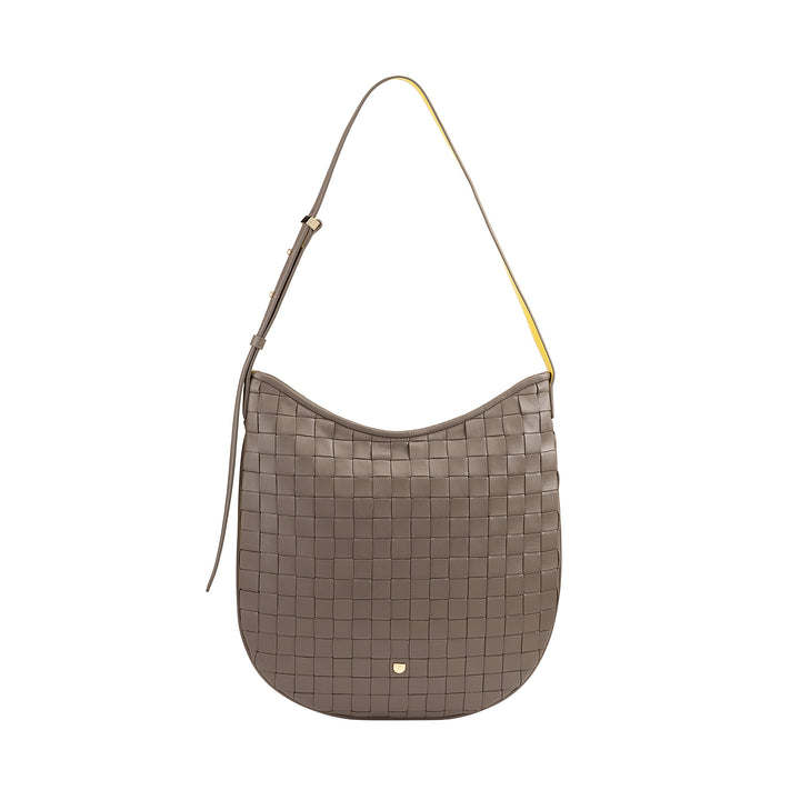 DUDU Sac à Bandoulière pour Femme en Cuir Tressé - Sac Hobo élégant avec Fermeture Éclair, Sac à Bandoulière en Cuir Véritable avec Poignée Réglable et Intérieur Spacieux