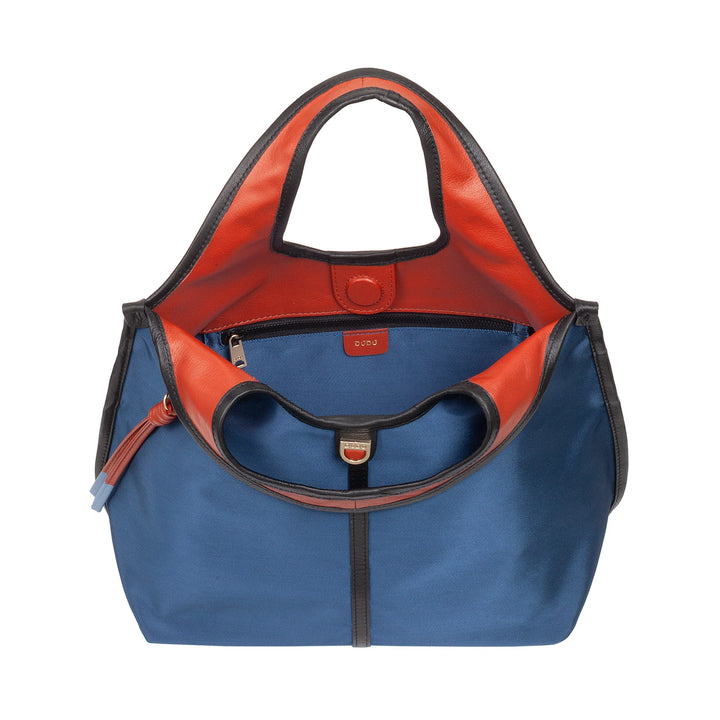 DUDU Petit Sac à Main Bandoulière pour Femme en Nylon et Cuir - Cabas Léger avec Bandoulière Ajustable et Fermeture Magnétique
