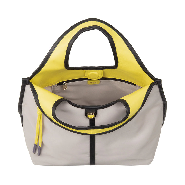 DUDU Petit Sac à Main Bandoulière pour Femme en Nylon et Cuir - Cabas Léger avec Bandoulière Ajustable et Fermeture Magnétique