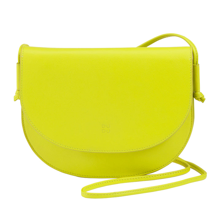 DUDU kleine leren schoudertas voor dames, slanke, compacte handtas met knoopsluiting, verstelbare schouderriem