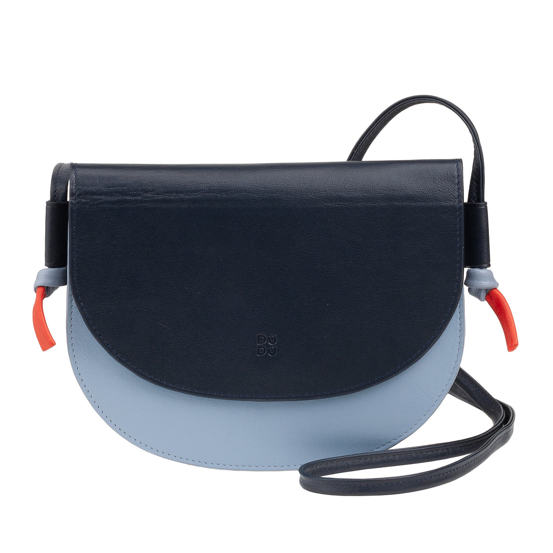 DUDU Sac à bandoulière pour femme en cuir de petite taille, Sac à bandoulière design fin et compact avec fermeture à bouton, bandoulière réglable