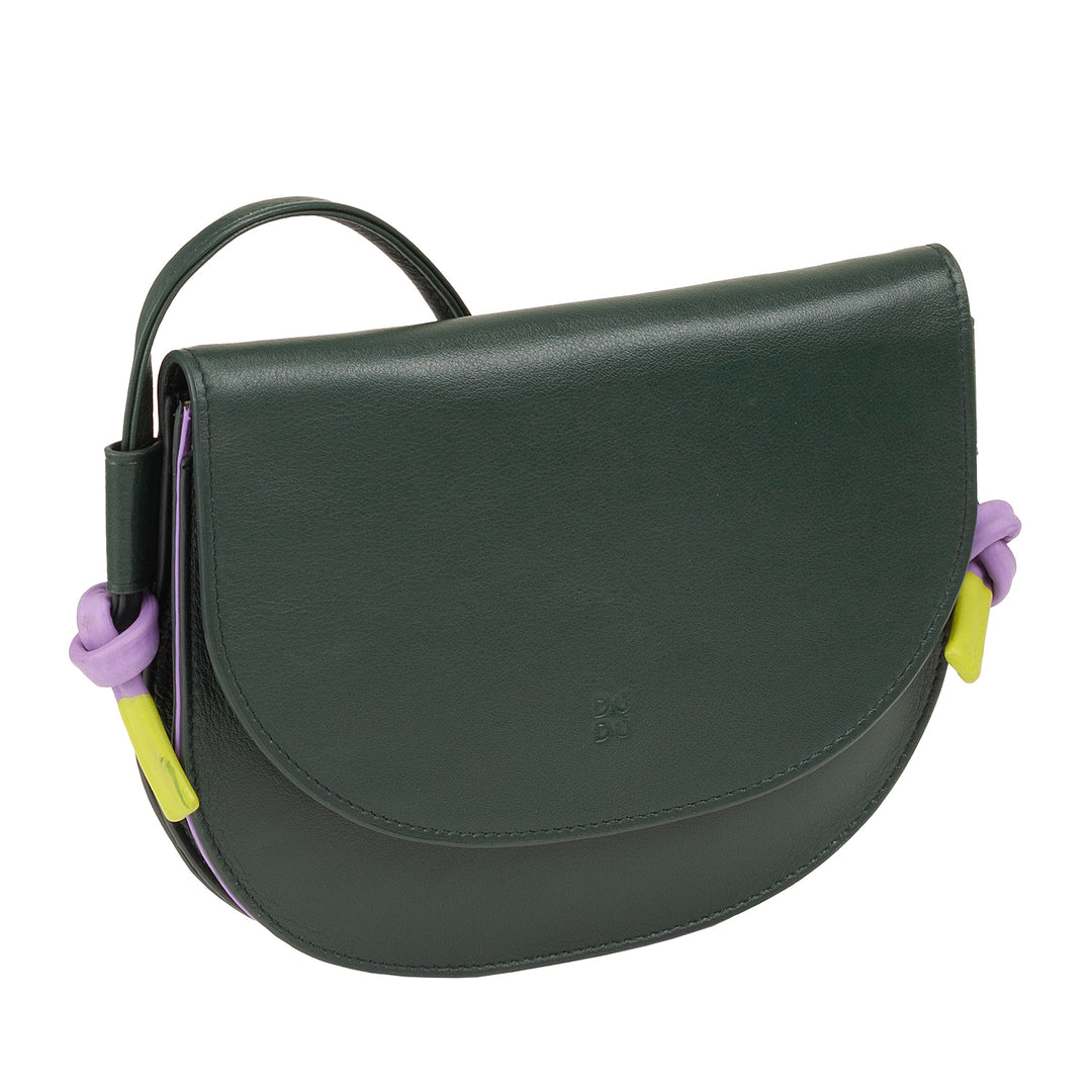 DUDU Sac à bandoulière pour femme en cuir de petite taille, Sac à bandoulière design fin et compact avec fermeture à bouton, bandoulière réglable