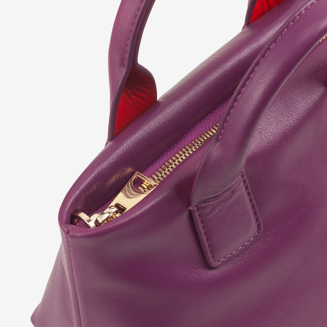DUDU Petit Sac à Bandoulière pour Femme en Cuir Véritable, Mini Sac de Soirée Élégant, 22 x 13 cm, Double Poignées, Bandoulière en Chaîne, Fermeture Éclair