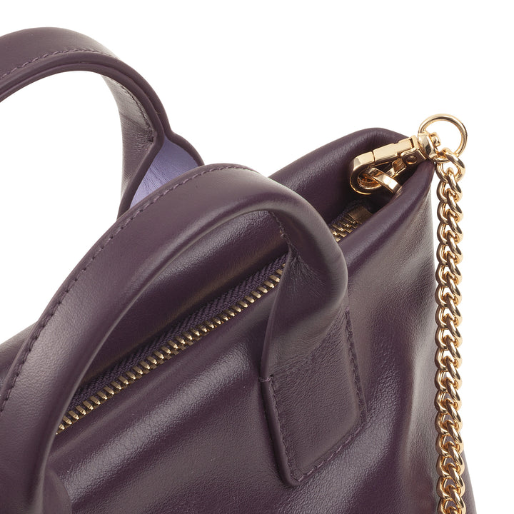 DUDU Sac à bandoulière pour femme en cuir véritable, Sac élégant Mini Sac de soirée, 22 x 13 cm, Double poignées, Sac à bandoulière chaîne, Fermeture zippée