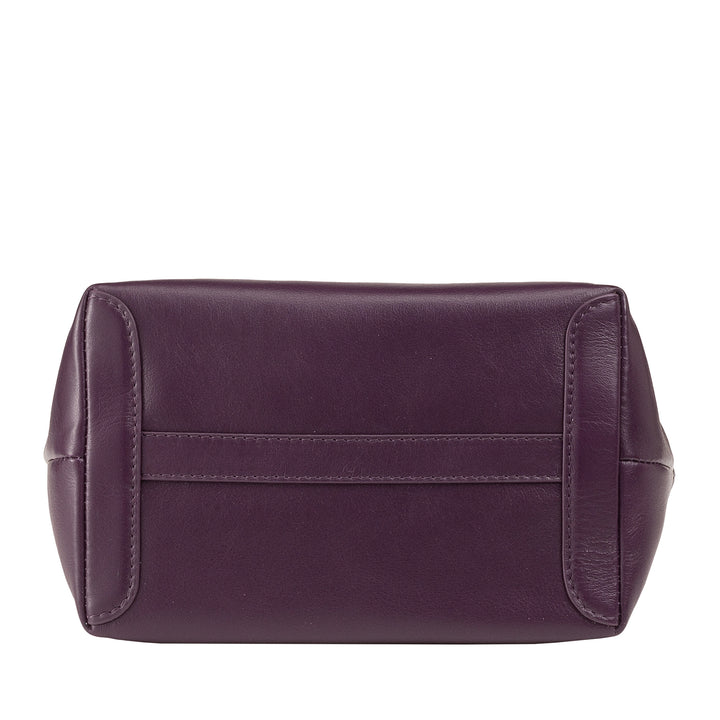 DUDU Sac à bandoulière pour femme en cuir véritable, Sac élégant Mini Sac de soirée, 22 x 13 cm, Double poignées, Sac à bandoulière chaîne, Fermeture zippée