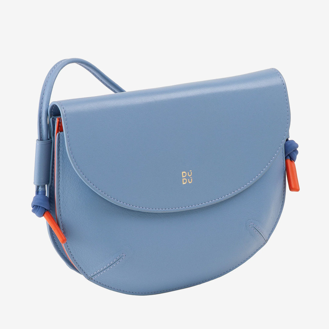 DUDU Damesschoudertas met klep van echt leer, kleine schoudertas met magnetische knoopklep, handtas