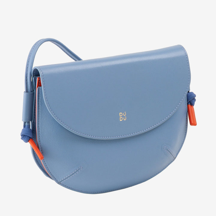 DUDU Damesschoudertas met klep van echt leer, kleine schoudertas met magnetische knoopklep, handtas