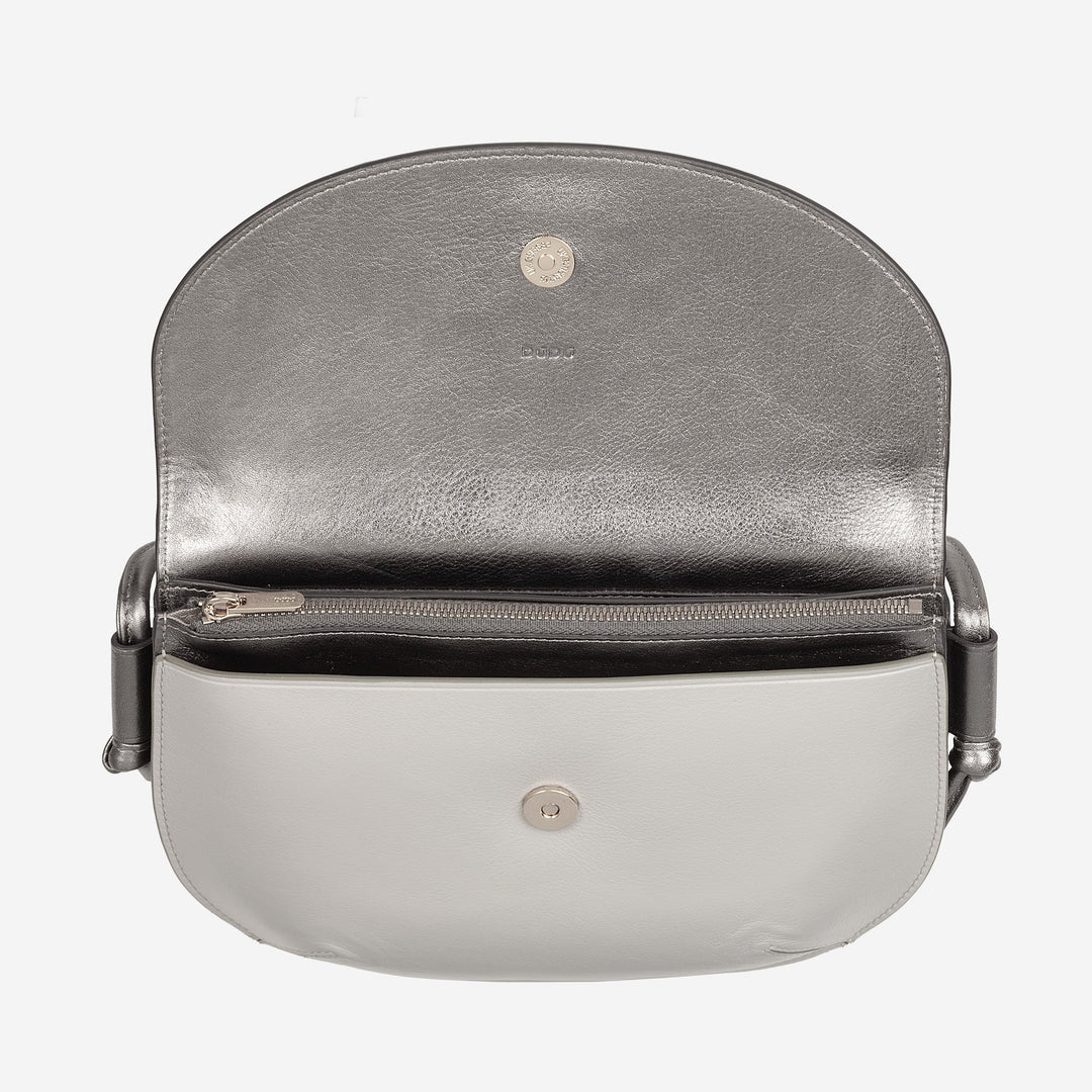 DUDU Sac à Bandoulière pour Femme avec Rabat en Cuir Véritable, Petit Sac à Bandoulière avec Rabat à Bouton Magnétique, Sac à Main