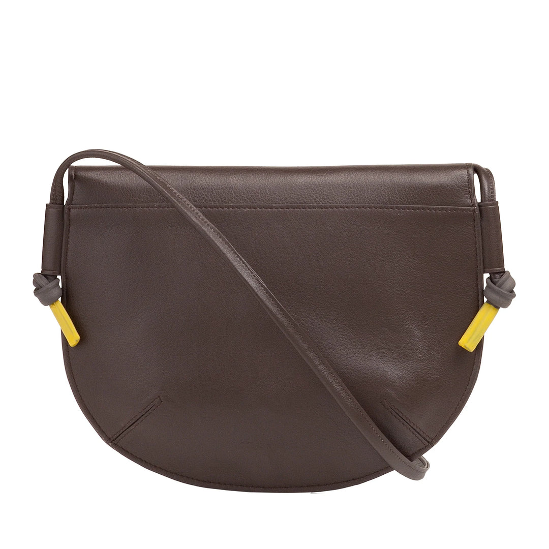 DUDU Damen Umhängetasche mit Klappe aus echtem Leder, kleine Umhängetasche mit magnetischer Knopfklappe, Handtasche