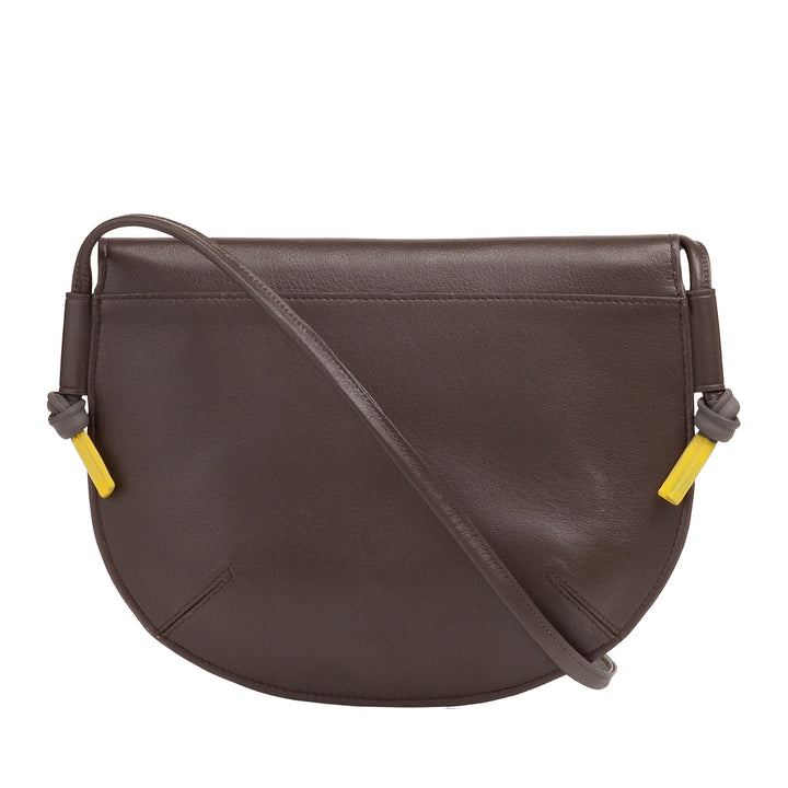 DUDU Damen Umhängetasche mit Klappe aus echtem Leder, kleine Umhängetasche mit magnetischer Knopfklappe, Handtasche