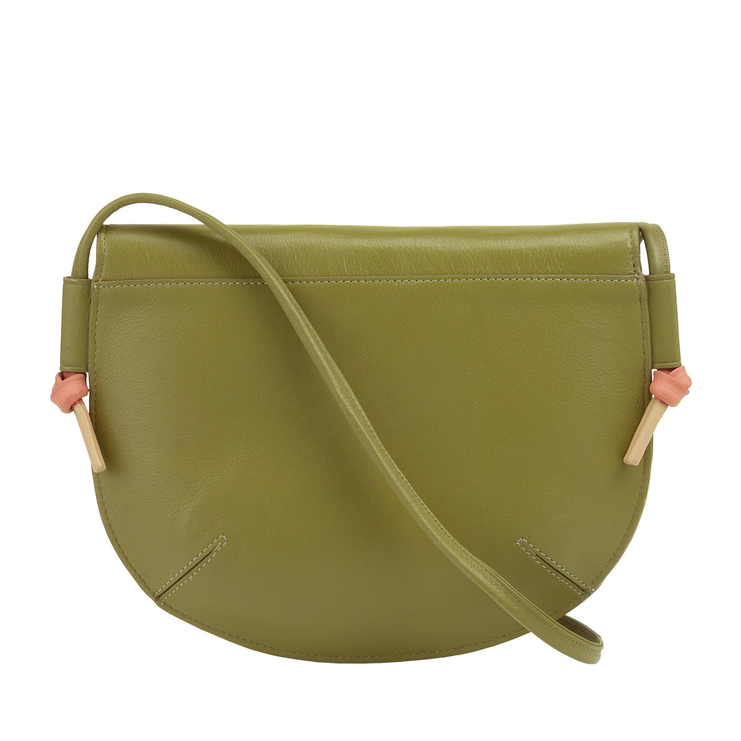 DUDU Damen Umhängetasche mit Klappe aus echtem Leder, kleine Umhängetasche mit magnetischer Knopfklappe, Handtasche