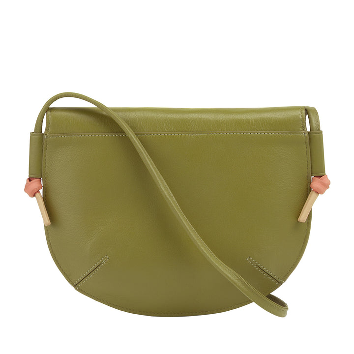 DUDU Damen Umhängetasche mit Klappe aus echtem Leder, kleine Umhängetasche mit magnetischer Knopfklappe, Handtasche