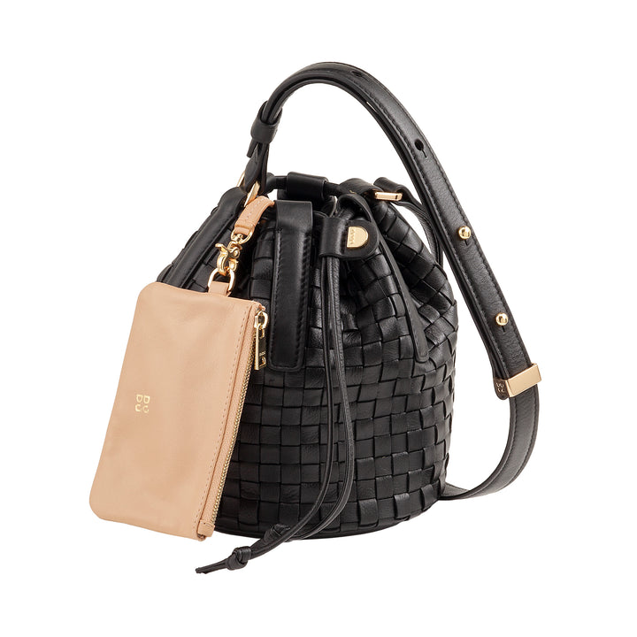 DUDU Woven Leather Bucket Bag - Small Women&