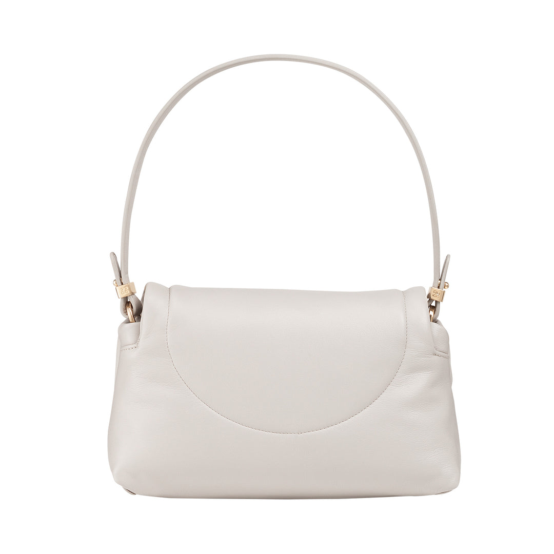 DUDU Petit Sac Femme en Cuir Souple, Sac à Bandoulière Rembourré, Sac à Main Matelassé avec Bandoulière Amovible et Rabat